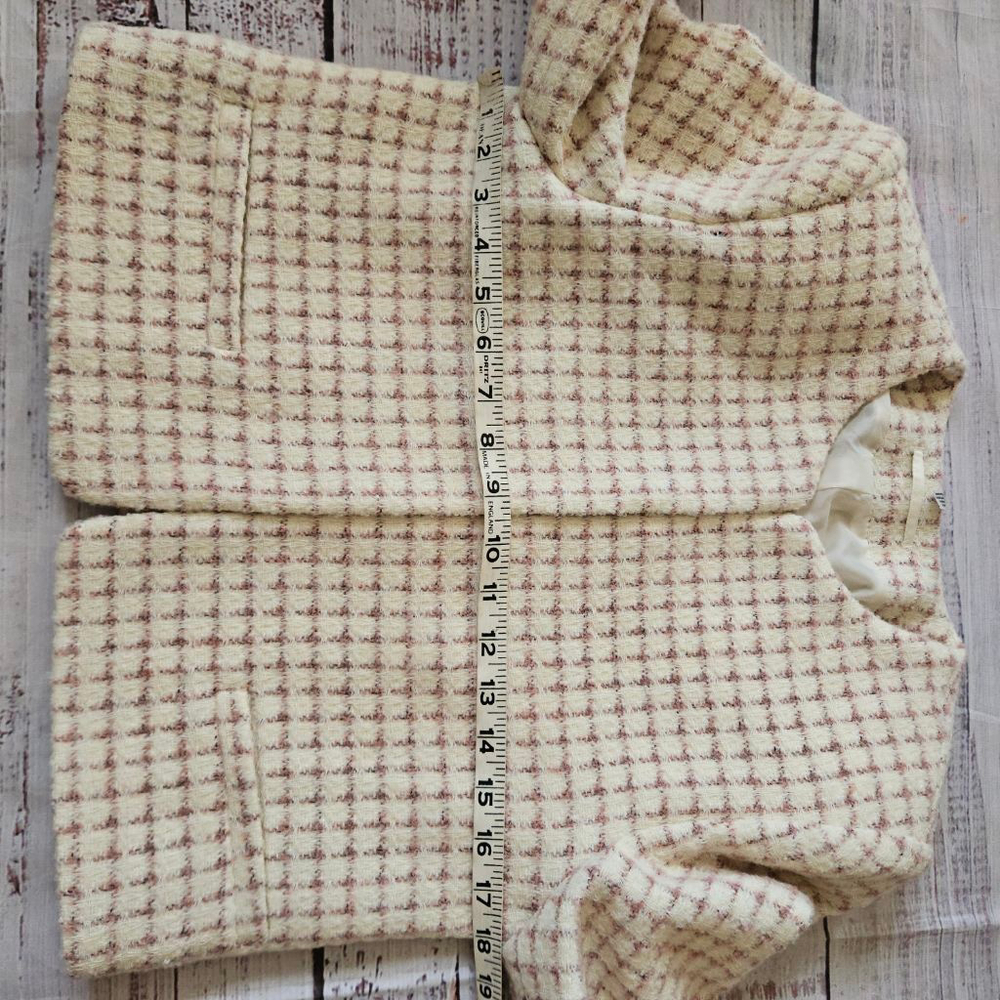 & Other Stories Pink Cream Tweed Blazer Wool Blend Womens 0 - Picture 4 of 7